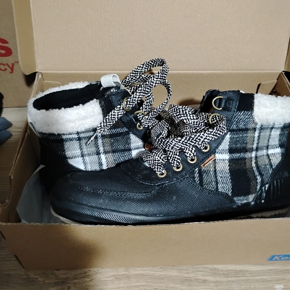 Plaid Black Kids Shoes